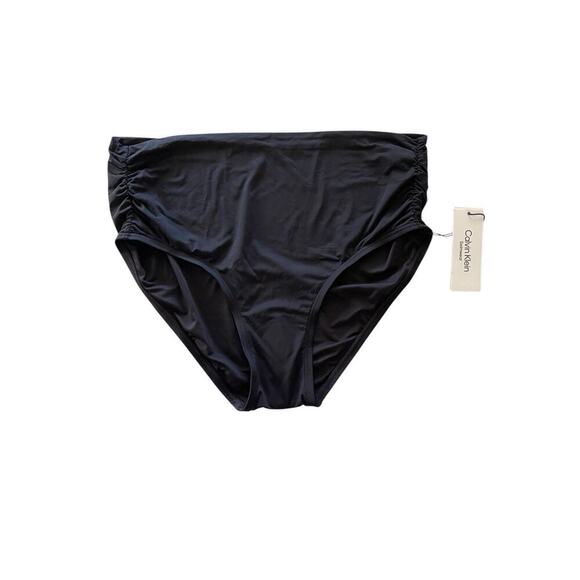 Calvin Klein Women's Black Convertible Ruched Bikini Bottoms‎ Size L NWT $58 - Picture 2 of 5